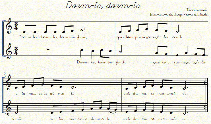 Dorm-te, dorm-te (bicinium)